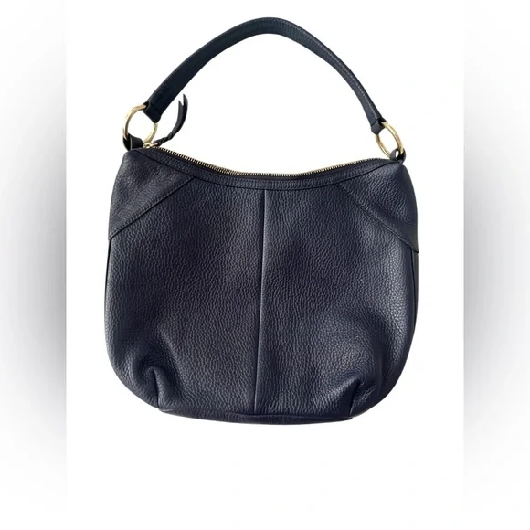 Margot New York Navy Blue Calf Hair Leather Hobo - Picture 2 of 6